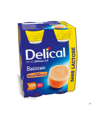 Delical effimax 2.0 peche abricot    4x200ml
