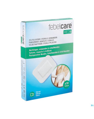Febelcare med6 pansem. adhesifs steril. 7x5cm 10pc