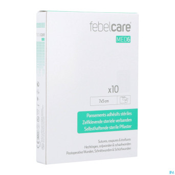 Febelcare med6 pansem. adhesifs steril. 7x5cm 10pc