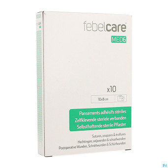 Febelcare med6 pansem. adhesifs steril.10x8cm 10pc