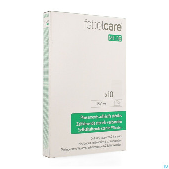 Febelcare med6 pansem. adhesifs steril.15x9cm 10pc