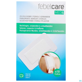 Febelcare med6 pansem. adhesifs steril.15x9cm 10pc