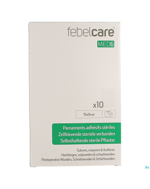 Febelcare med6 pansem. adhesifs steril.15x9cm 10pc