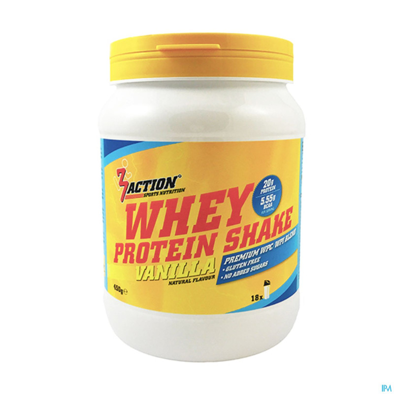 3action whey protein shake vanilla 450g