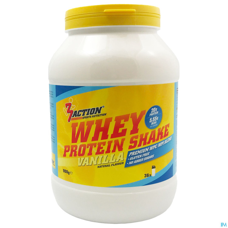 3action whey protein shake vanilla 900g