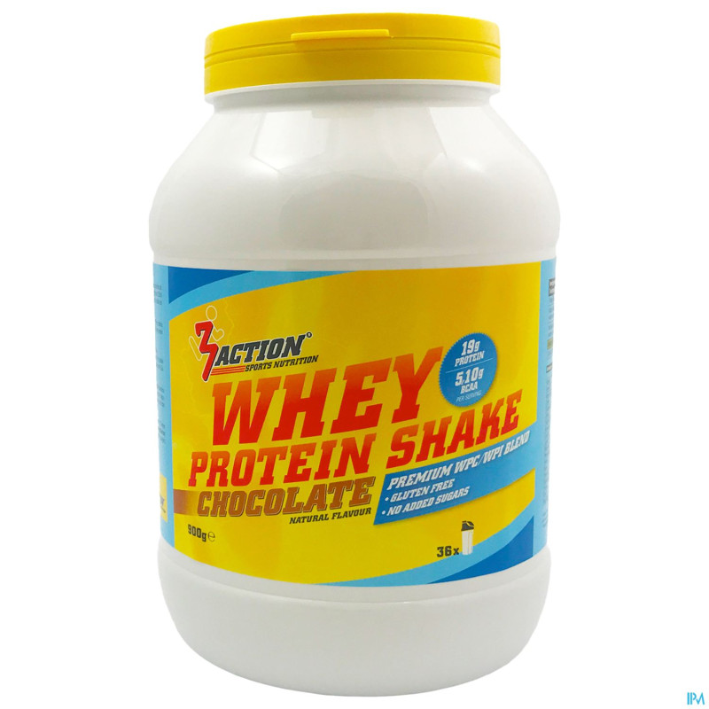 3action whey protein shake chocolate 900g