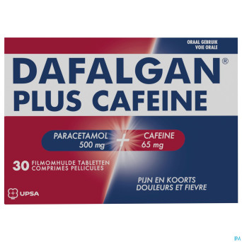 Dafalgan plus cafeine 500mg/65mg comp pell 30