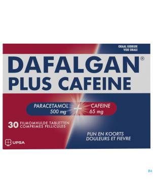 Dafalgan plus cafeine 500mg/65mg comp pell 30