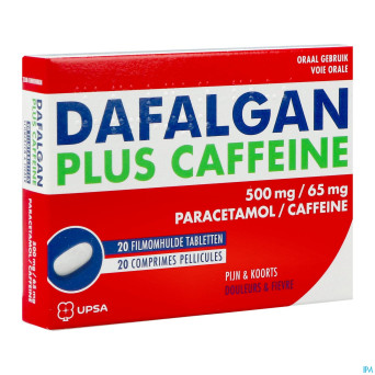 Dafalgan plus caffeine 500mg/65mg comp pell 20
