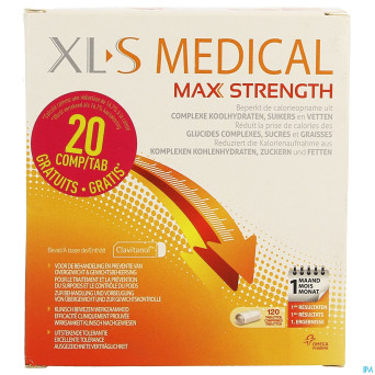 Xls med. maximum strength comp 100 + comp 20 grat.