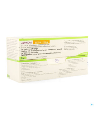 Adynovi 2000ui/5ml pdr+solv sol inj fl inj 1+1