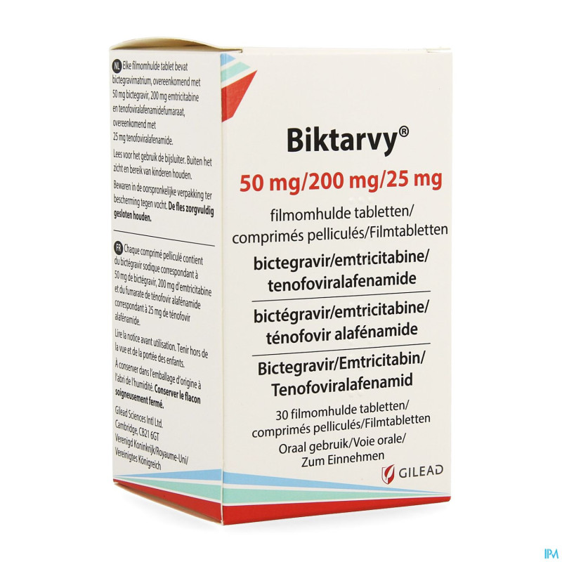 Biktarvy 50mg/200mg/25mg    comp pell 30 bottle