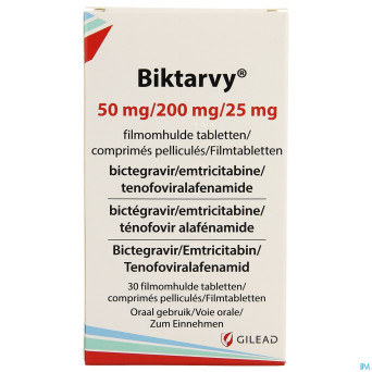 Biktarvy 50mg/200mg/25mg    comp pell 30 bottle