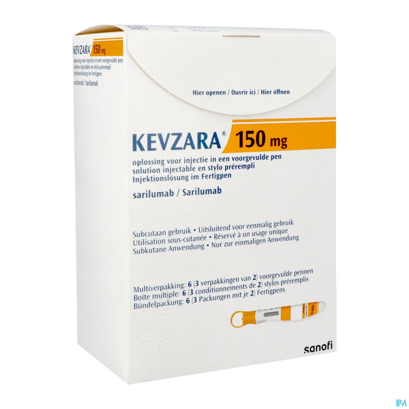 Kevzara 150mg sol inj stylo prer. verre 3x2x1,14ml