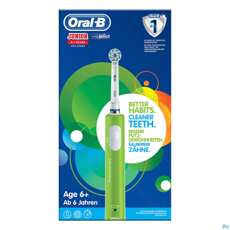 Oral-b brosse dents vitality junior 6+ green