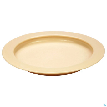 Assiette ronde  bord releve 23cm beige