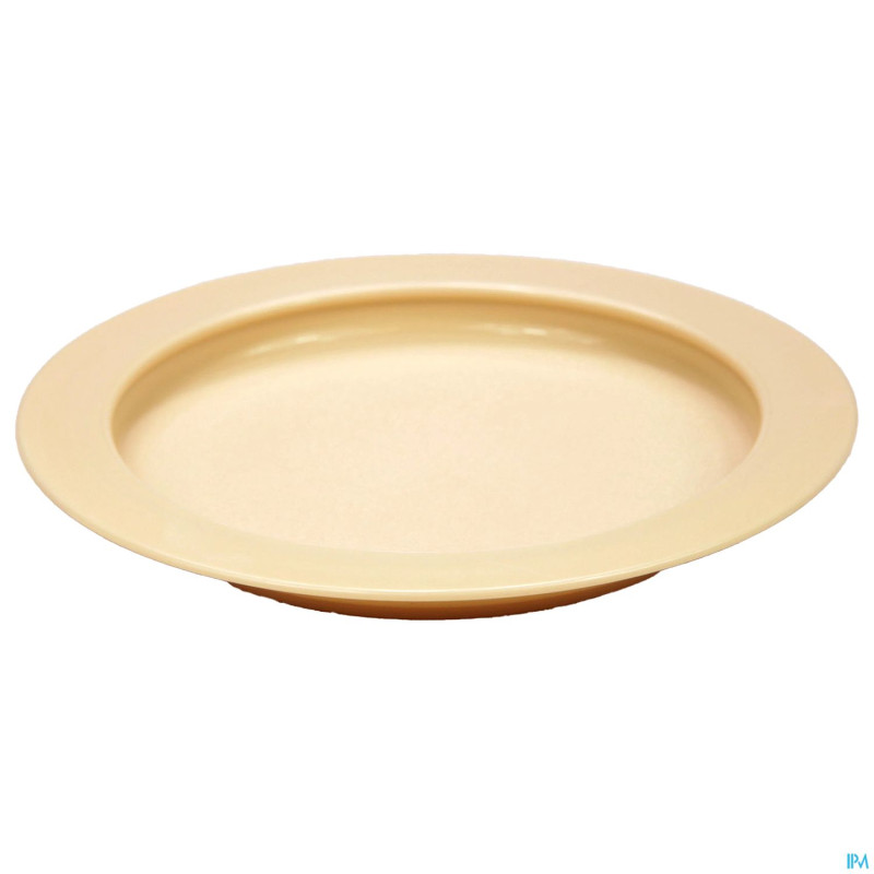 Assiette ronde  bord releve 23cm beige