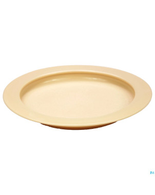 Assiette ronde  bord releve 23cm beige