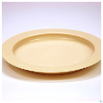 Assiette ronde  bord releve 23cm beige