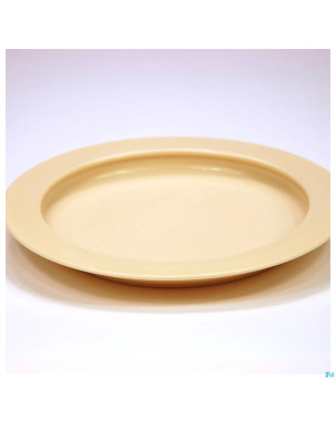 Assiette ronde  bord releve 23cm beige