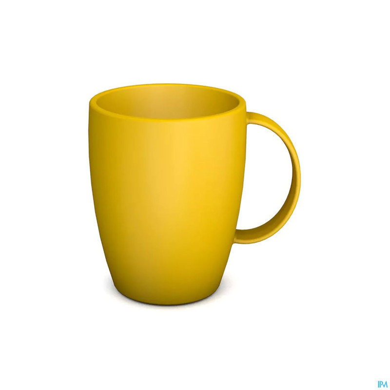 Gobelet tasse arrondi 1 anse 320ml jaune