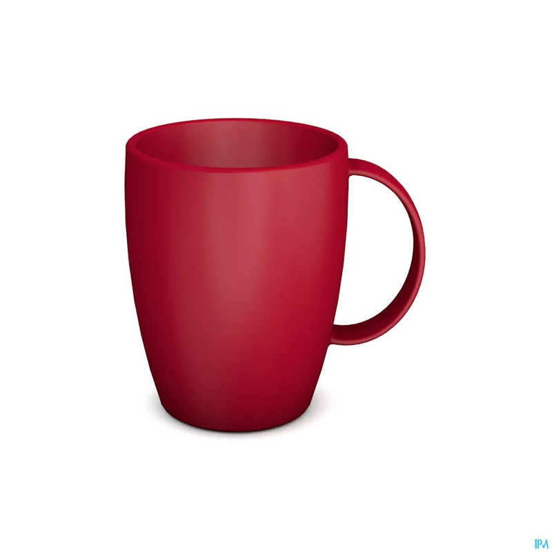Gobelet tasse arrondi 1 anse 320ml rouge