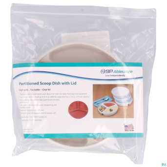 Assiette 3 compartiments + couvercle 20cm