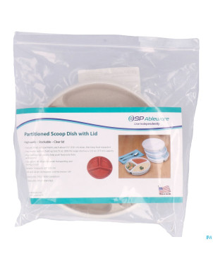 Assiette 3 compartiments + couvercle 20cm