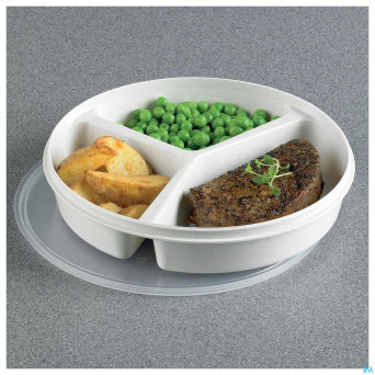 Assiette 3 compartiments + couvercle 20cm
