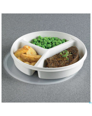 Assiette 3 compartiments + couvercle 20cm