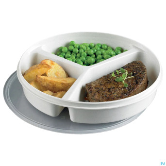 Assiette 3 compartiments + couvercle 20cm