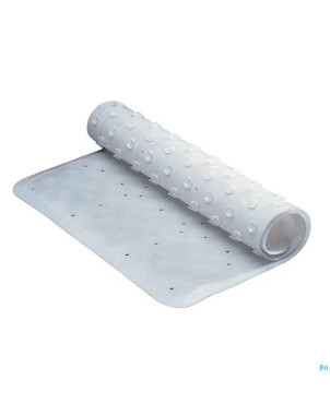 Tapis bain antidera + ventouses blanc 57x355cm