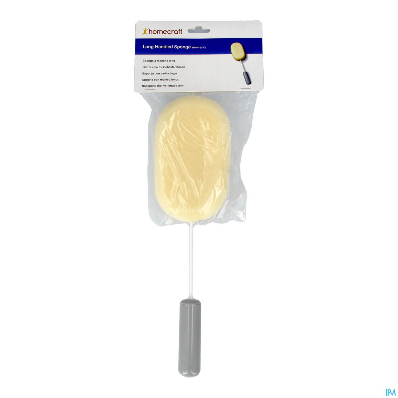 Eponge bain sur manche metal flexible 38cm