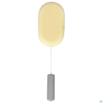 Eponge bain sur manche metal flexible 38cm