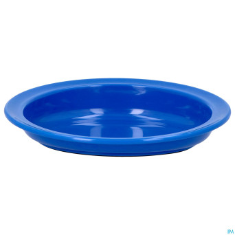 Assiette asymetrique bord sureleve scoop 23cm bleu
