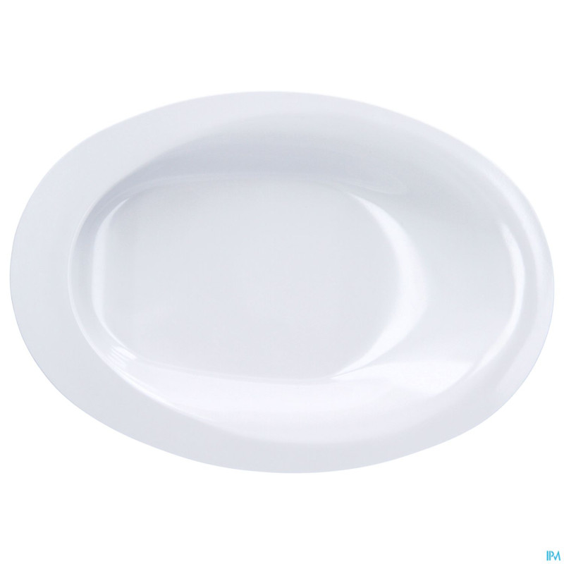 Assiette asymetrique ovale manoy 28cm grand modele