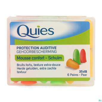 Quies protection auditive mousse fluo 6 paires