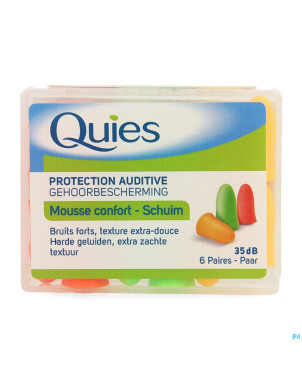 Quies protection auditive mousse fluo 6 paires