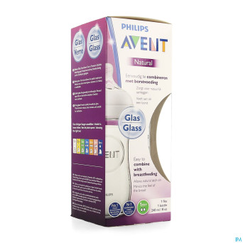 Philips avent natural 2.0 biberon 240ml verre