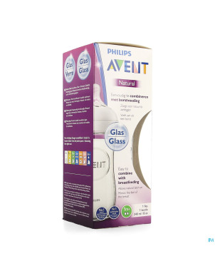 Philips avent natural 2.0 biberon 240ml verre