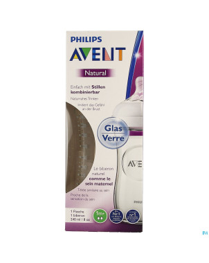 Philips avent natural 2.0 biberon 240ml verre
