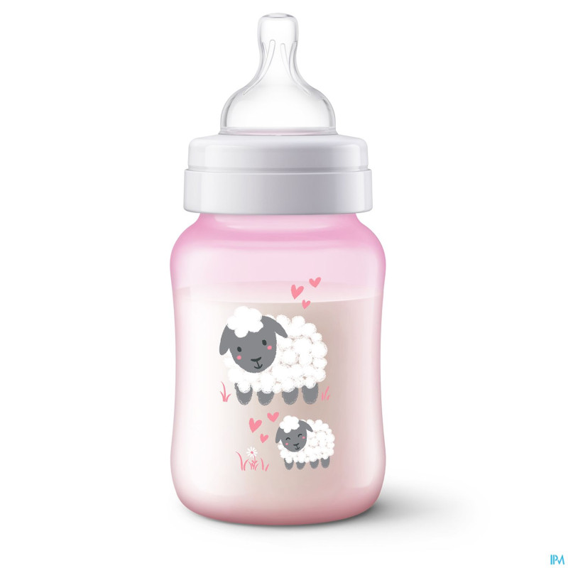 Philips avent a/colic biberon 260ml rose