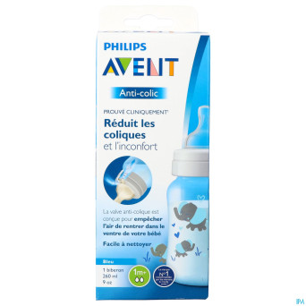 Philips avent a/colic biberon 260ml blue