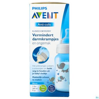 Philips avent a/colic biberon 260ml blue