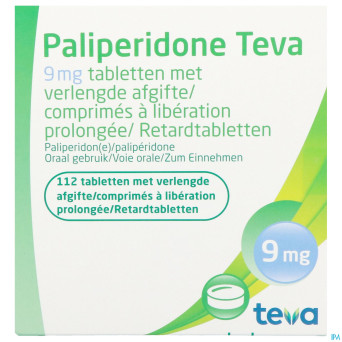 Paliperidone teva 9mg lib.prolongee comp 112 x 9mg