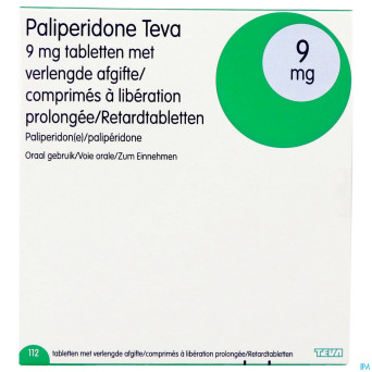 Paliperidone teva 9mg lib.prolongee comp 112 x 9mg