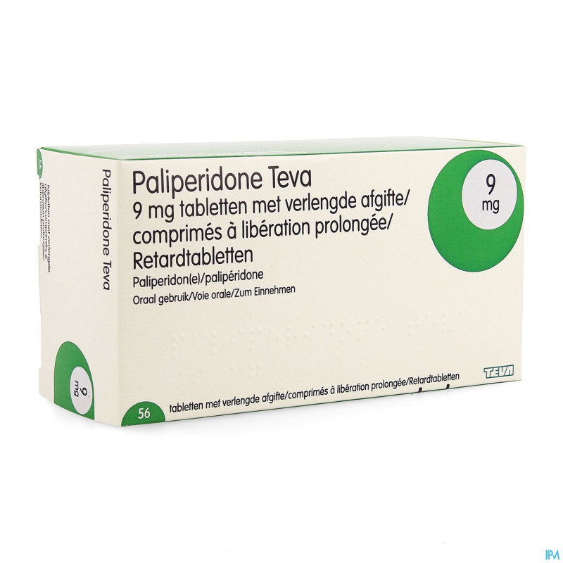 Paliperidone teva 9mg lib.prolongee comp  56 x 9mg