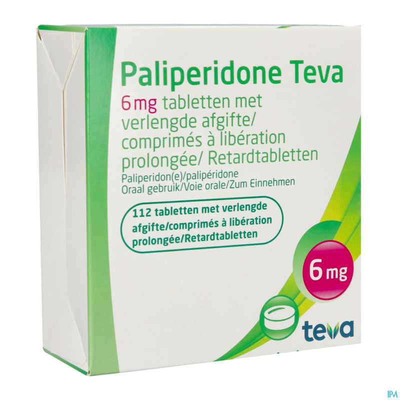 Paliperidone teva 6mg lib.prolongee comp 112 x 6mg