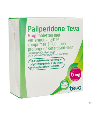 Paliperidone teva 6mg lib.prolongee comp 112 x 6mg
