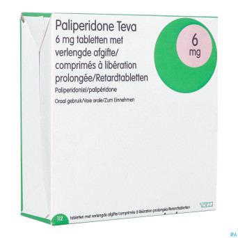Paliperidone teva 6mg lib.prolongee comp 112 x 6mg